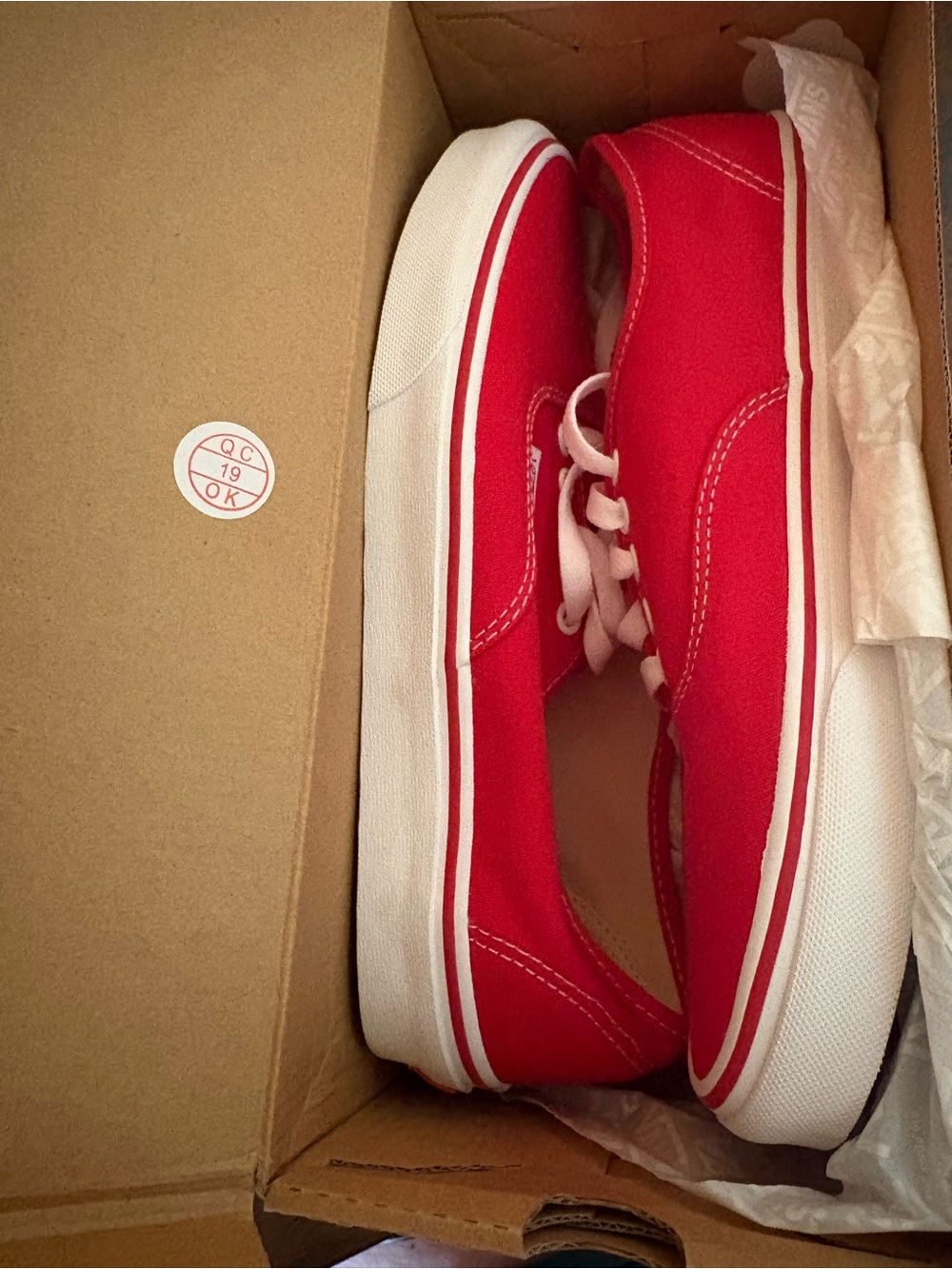 Vans Red Low-Top Canvas Sneakers